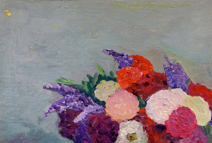 Oil painting Sweet still life and flowers Unknown artist