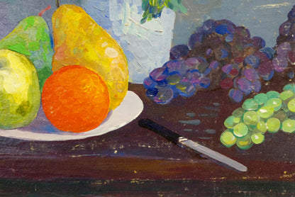 Oil painting Sweet still life and flowers Unknown artist
