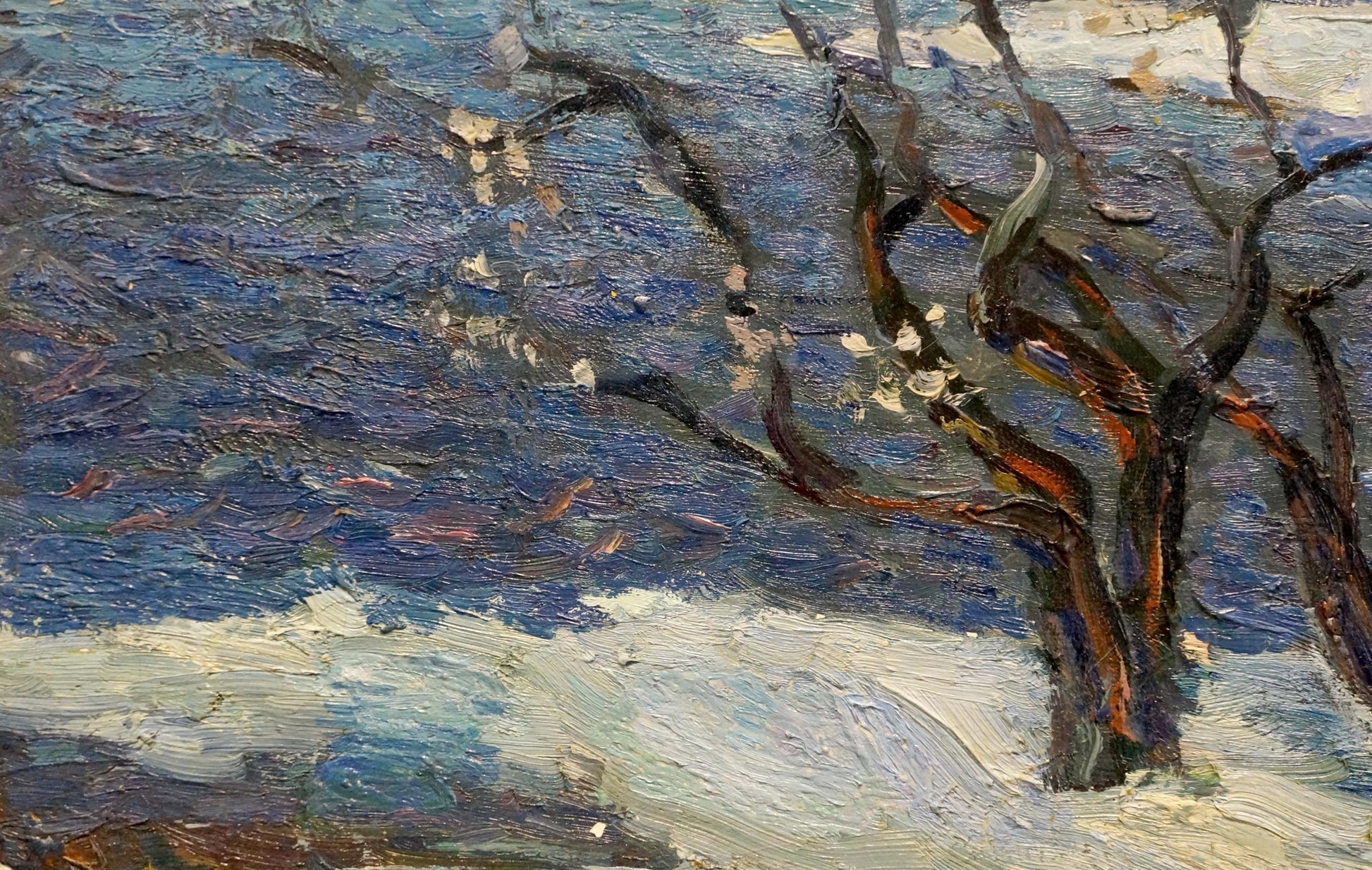 Alexander Ivanovich Stremsky painted a cold day in oils