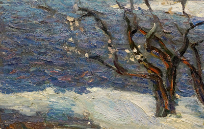 Alexander Ivanovich Stremsky painted a cold day in oils
