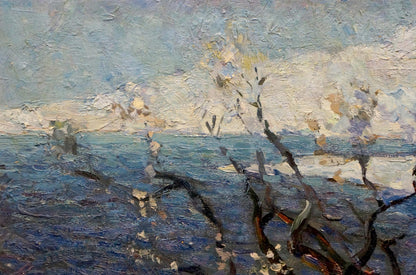 Oil portrayal of a cold day by Alexander Ivanovich Stremsky