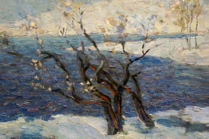 Alexander Ivanovich Stremsky's oil artwork portraying a cold day