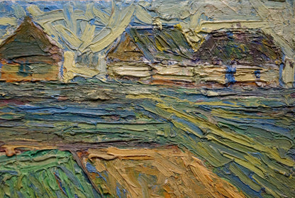 Abstract oil painting Village landscape Dupliy Sergey Alexandrovich