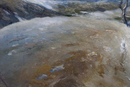 Oil painting Cloudy winter landscape Unknown artist