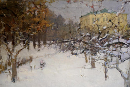 Oil painting Winter landscape Semykina Lyudmila Nikolaevna