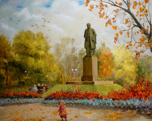 Oil painting A park Pyotr Dorofeevich Slyota