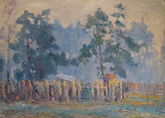 Oil painting Courtyard landscape Kalatsyuk Yakov Alekseevich