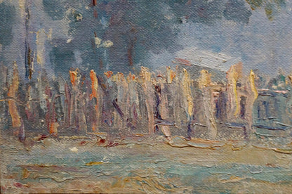 Oil painting Courtyard landscape Kalatsyuk Yakov Alekseevich