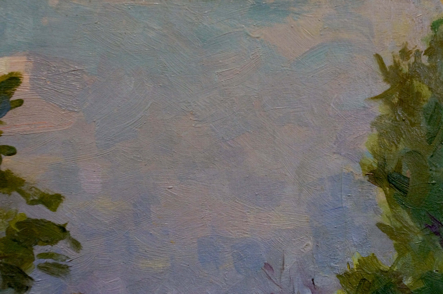 Oil painting Village landscape Pavlyuk Nikolay Artemovich