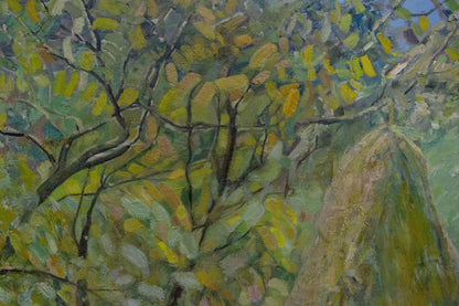 Oil painting At the village