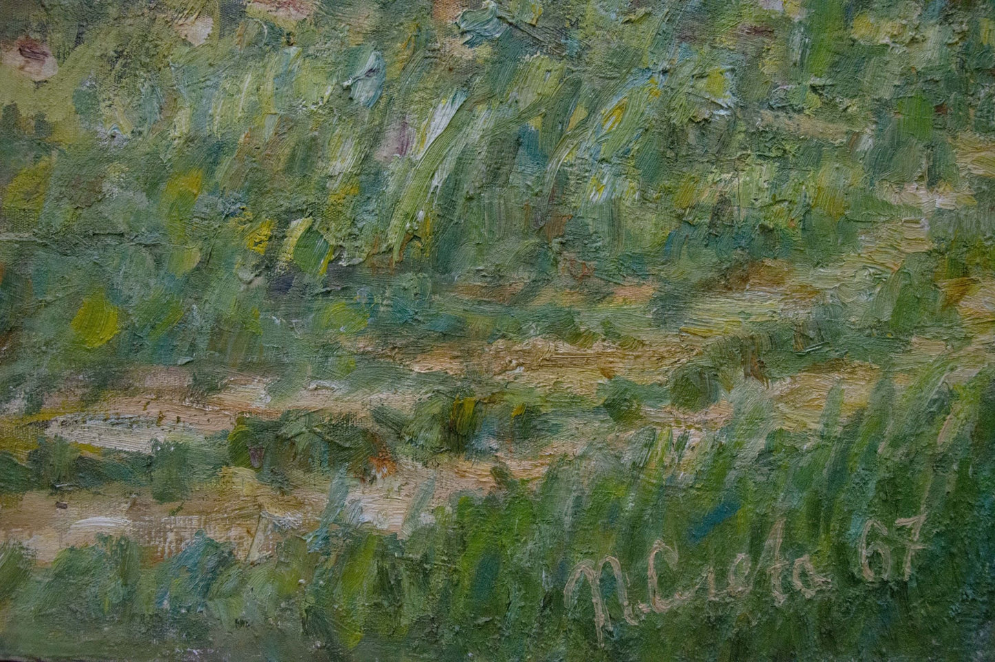 Oil painting At the village