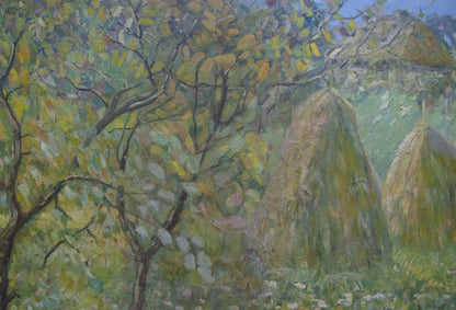 Oil painting At the village