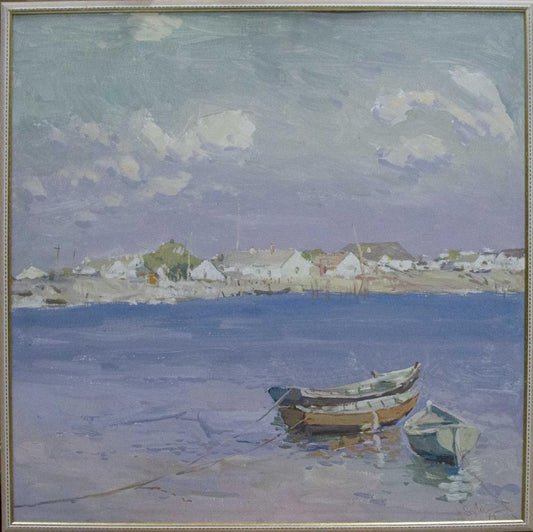 Oil painting Fishing landscape Sulimenko Petr Stepanovich