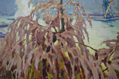 Sergey Sidorovich Vladimirov's oil painting brings to life the celebration of May Day in Sevastopol