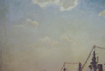 Oil painting Landscape with ships Vladimirov Sergey Sidorovich