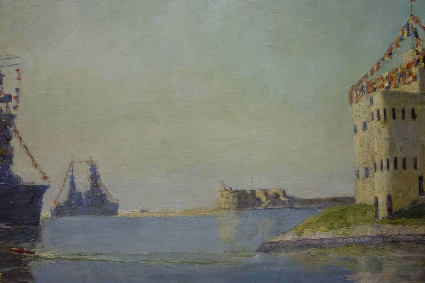 Oil painting Landscape with ships Vladimirov Sergey Sidorovich