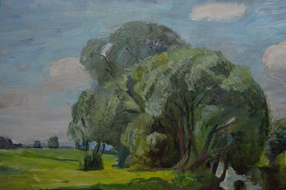 Oil painting River landscape Kozik Victor Georgievich