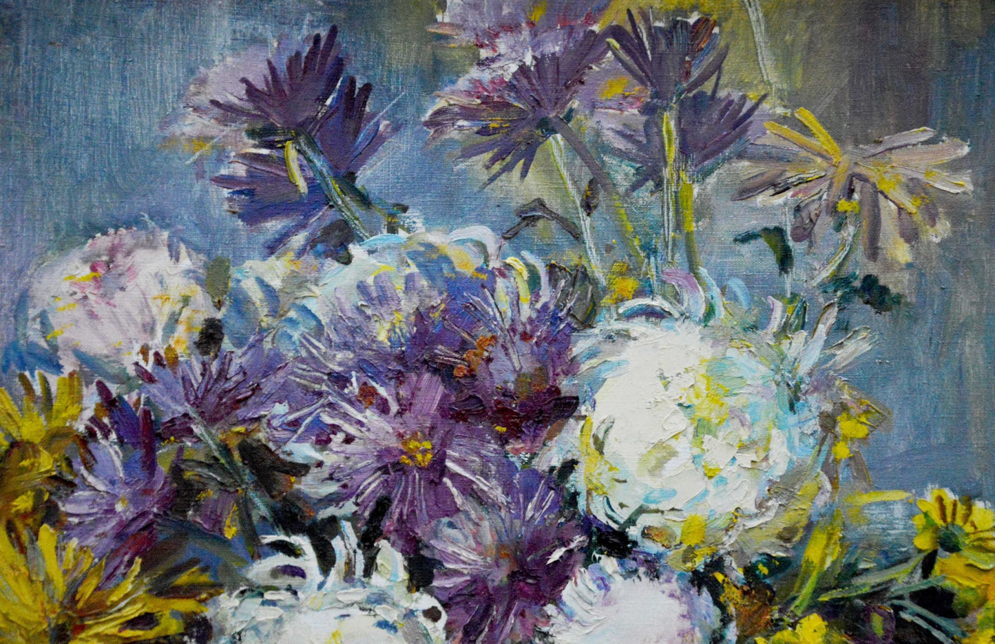 Oil painting Chrysanthemums Polyakova Lyudmila Valentinovna