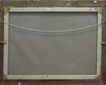 Oil painting Bustling city square Yakov Basov