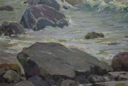 Oil painting Raging sea Livshits Chaim Moiseevich