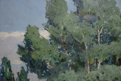 Oil painting Walk through the woods