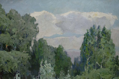 Oil painting Walk through the woods