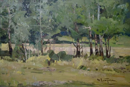Oil painting Walk through the woods