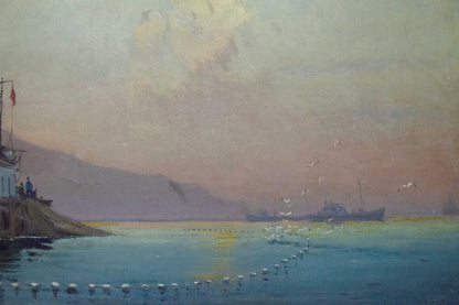 Oil painting Ship Peter Kuzmich Stolyarenko