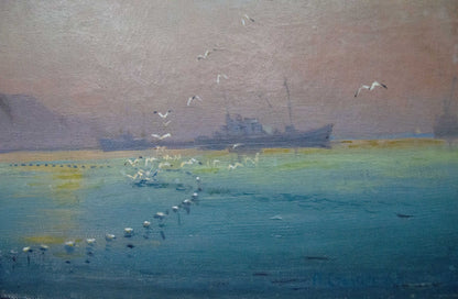 Oil painting Ship Peter Kuzmich Stolyarenko