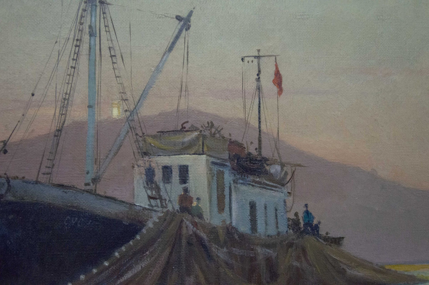 Oil painting Ship Peter Kuzmich Stolyarenko