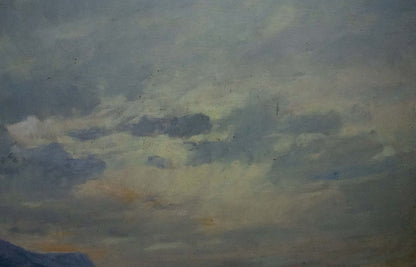 Oil painting Sea cloudy landscape Sergey Basov