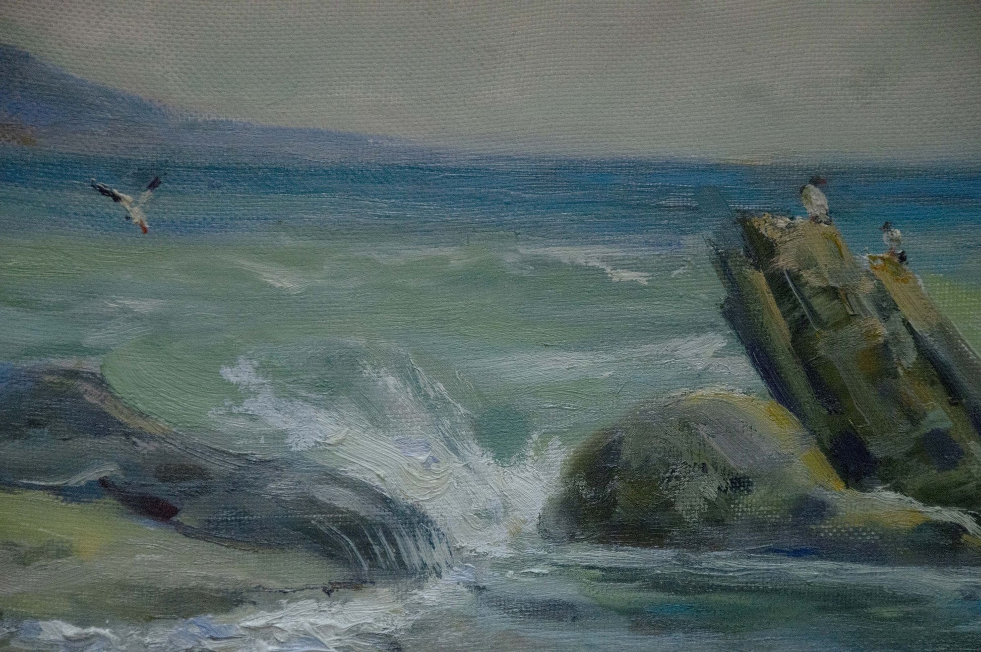 Oil rendition of "Seashore Views" by Victor Nikolaevich Shkurinsky.
