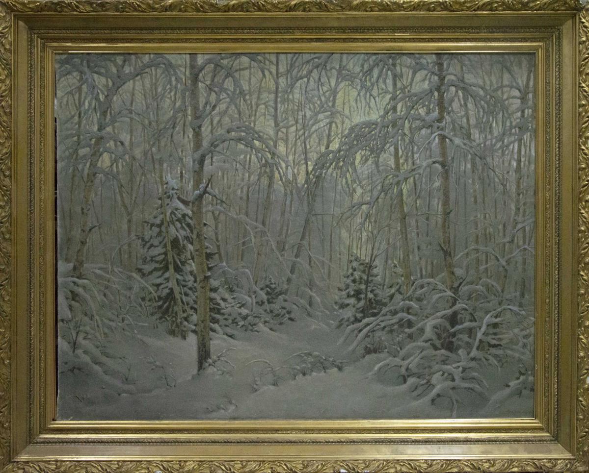 Oil painting Winter landscape Kamzolkin Evgeny Ivanovich