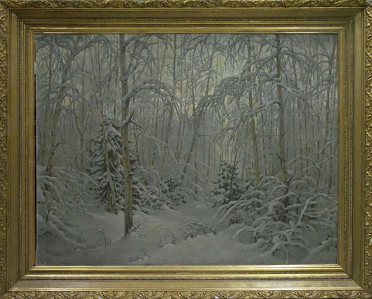 Oil painting Winter landscape Kamzolkin Evgeny Ivanovich