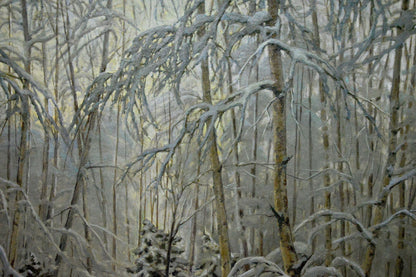 Oil painting Winter landscape Kamzolkin Evgeny Ivanovich