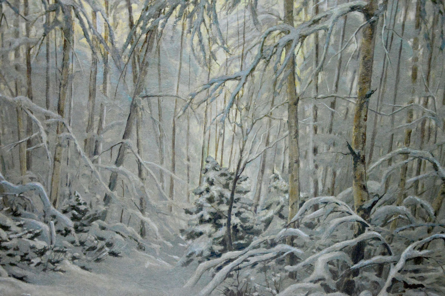 Oil painting Winter landscape Kamzolkin Evgeny Ivanovich