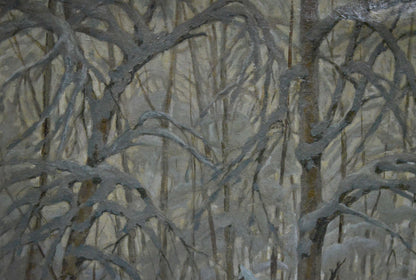 Oil painting Winter landscape Kamzolkin Evgeny Ivanovich