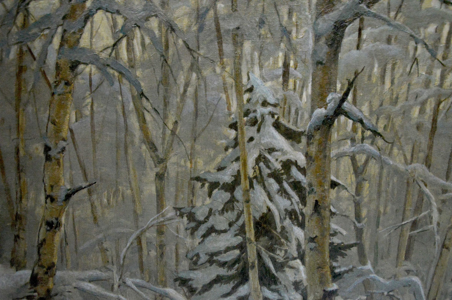 Oil painting Winter landscape Kamzolkin Evgeny Ivanovich