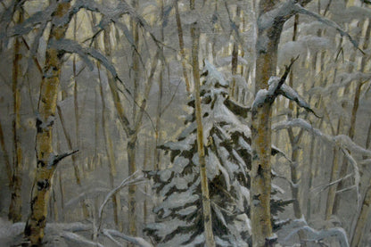 Oil painting Winter landscape Kamzolkin Evgeny Ivanovich