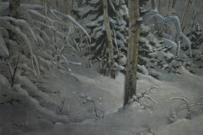 Oil painting Winter landscape Kamzolkin Evgeny Ivanovich