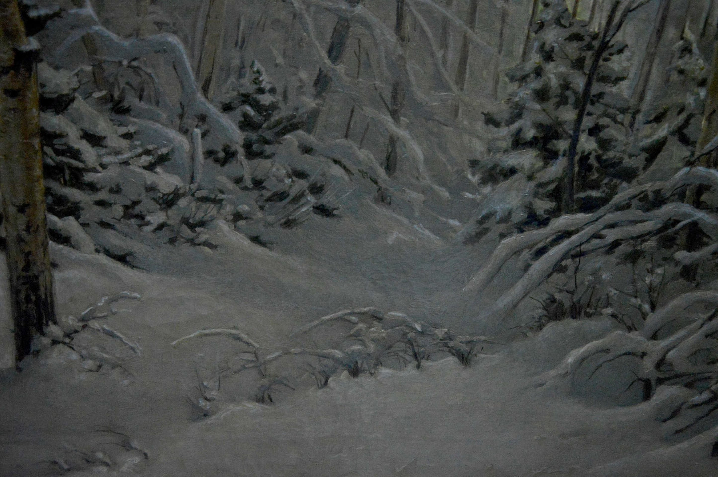 Oil painting Winter landscape Kamzolkin Evgeny Ivanovich
