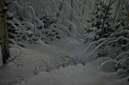 Oil painting Winter landscape Kamzolkin Evgeny Ivanovich