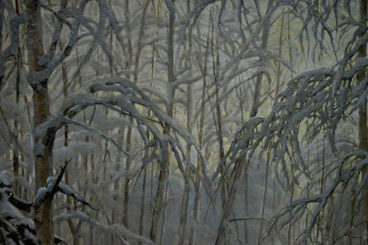 Oil painting Winter landscape Kamzolkin Evgeny Ivanovich