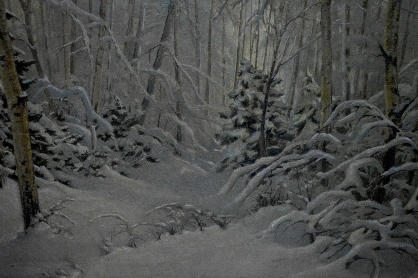 Oil painting Winter landscape Kamzolkin Evgeny Ivanovich