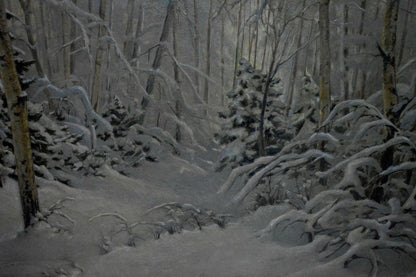 Oil painting Winter landscape Kamzolkin Evgeny Ivanovich