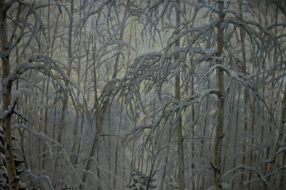 Oil painting Winter landscape Kamzolkin Evgeny Ivanovich