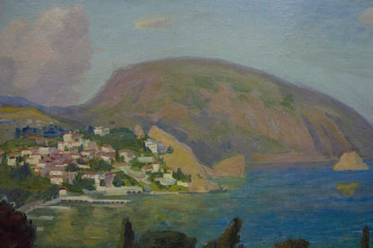 Oil painting City near the sea Kogan Boris Matveevich