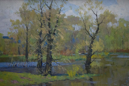 Oil painting Landscape Mikhail Fedorovich Petrov