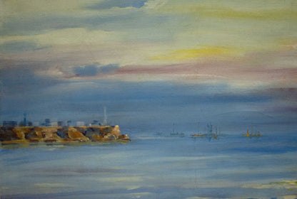 Oil painting Sun rays in the sea Unknown artist