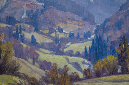 Oil painting Mountain landscape Vasylʹ Georhiyovych Gabda